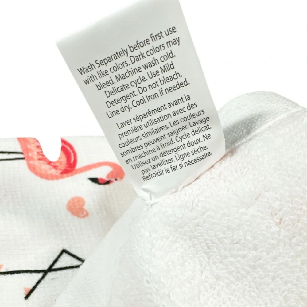 NEW Colordrift VALENTINE HEART & FLAMINGO Kitchen Towel Set/2